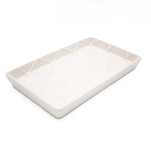 8 Oak Lane White Textured Guest Towel Tray