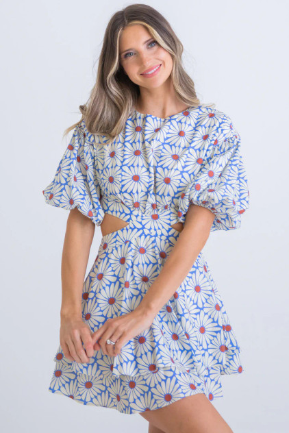 Karlie Daisy Poplin Cut-Out Dress