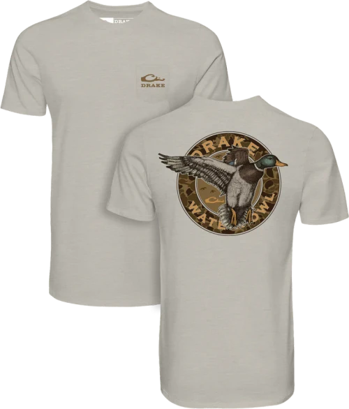 Drake Circle Mallard Tee - Cobblestone Light Heather