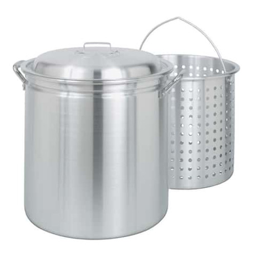 Bayou Classic Aluminum Grill Stockpot with Basket 60 qt