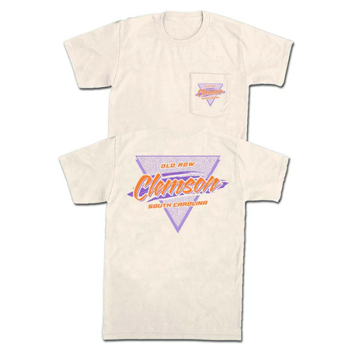 Old Row Clemson Retro Triangle Tee - Ivory