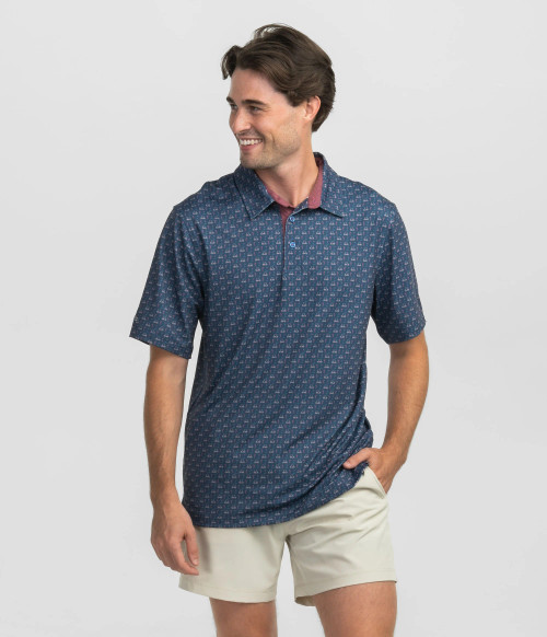 Southern Shirt Co. Perfect Round Printed Polo - Dusk