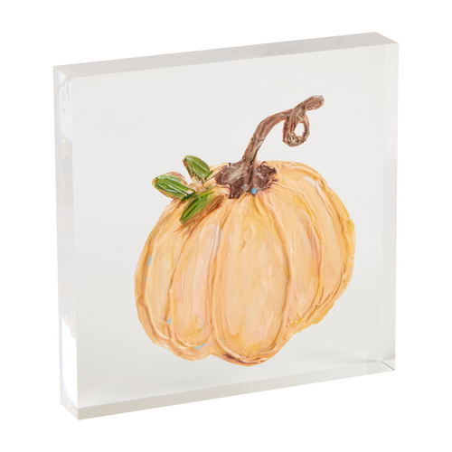 Mudpie Orange Acrylic Pumpkin Plaque