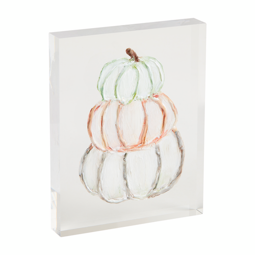 Mudpie Stacked Acrylic Pumpkin Plaque