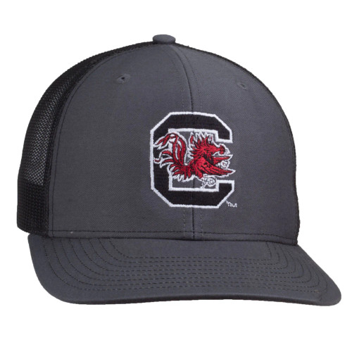Koss Creative Block C Logo USC Charcoal/Black Richardson Trucker Snapback Cap Koss Creative Block C Logo USC Charcoal/Black Richardson Trucker Snapback Cap