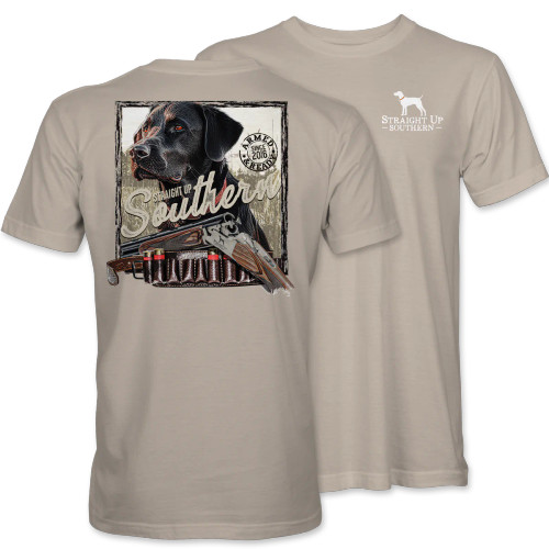 Straight Up Southern Black Lab Armed Tee