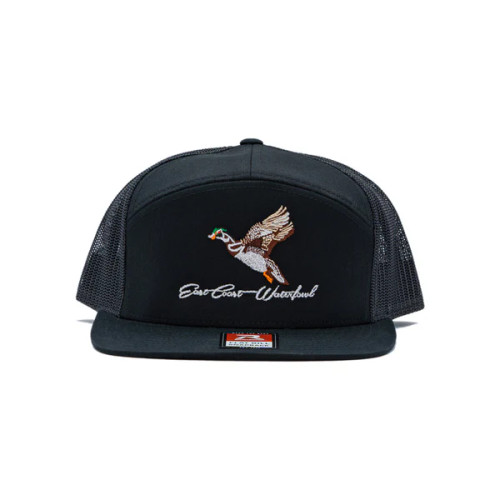 East Coast Waterfowl Embroidered Woodie Logo 7 Panel - Black East Coast Waterfowl Embroidered Woodie Logo 7 Panel - Black