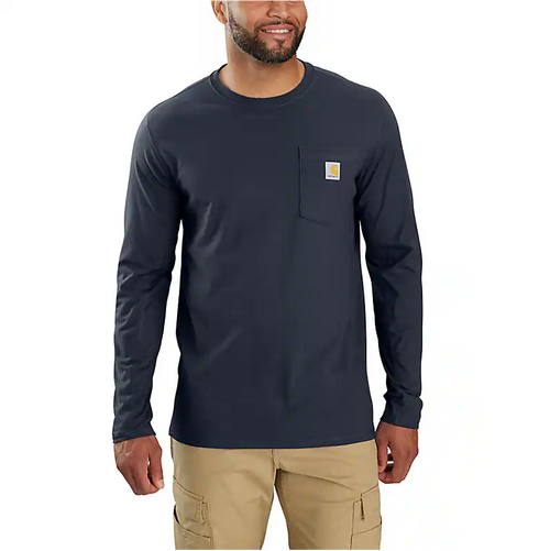 Carhartt Men's Force Relaxed Fit Long-Sleeve Pocket T-Shirt - Navy