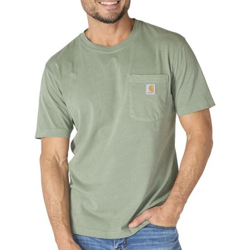 Carhartt Men's Relaxed Fit Midweight Short-Sleeve Garment Dyed Pocket Tee - Green Slate