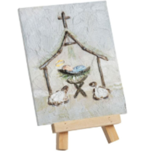 Mud Pie Manger Farmhouse Art Plaque Mud Pie Manger Farmhouse Art Plaque