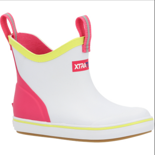 Xtratuf Girls' Ankle Deck Boot - White/Multi/Pink