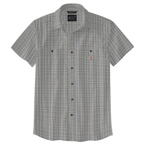 Carhartt Rugged Flex Relaxed Fit Lightweight Short Sleeve Plaid Shirt - Carhartt Grey Carhartt Rugged Flex Relaxed Fit Lightweight Short Sleeve Plaid Shirt - Carhartt Grey