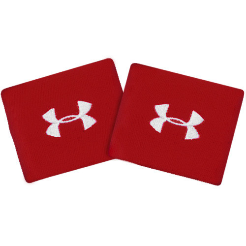 Under Armour 3″ Performance Wristbands 2-Pack - Red/White