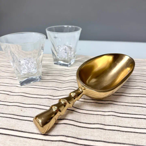 India Handicraft Medium Gilded Aluminum Ice Scoop