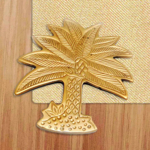 India Handicrafts Gold Palm Tree Trivet