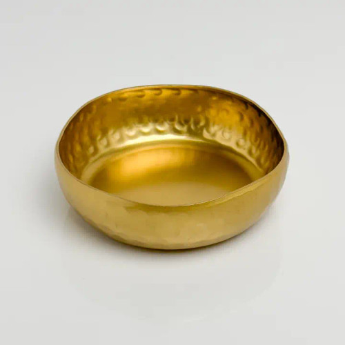 India Handicraft Hammered Aluminum Bowl with Modern Shape