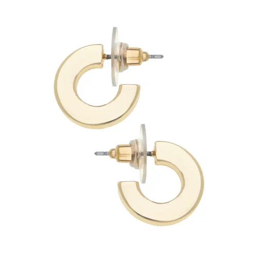 Canvas Emmy Small Flat Hoop Earrings in Shiny Gold Canvas Emmy Small Flat Hoop Earrings in Shiny Gold