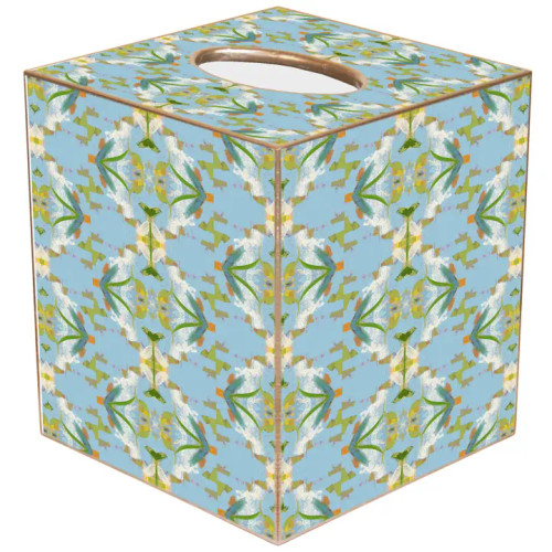 Marye-Kelley English Garden Blue Tissue Box By Laura Park - Paper Mache Marye-Kelley English Garden Blue Tissue Box By Laura Park - Paper Mache