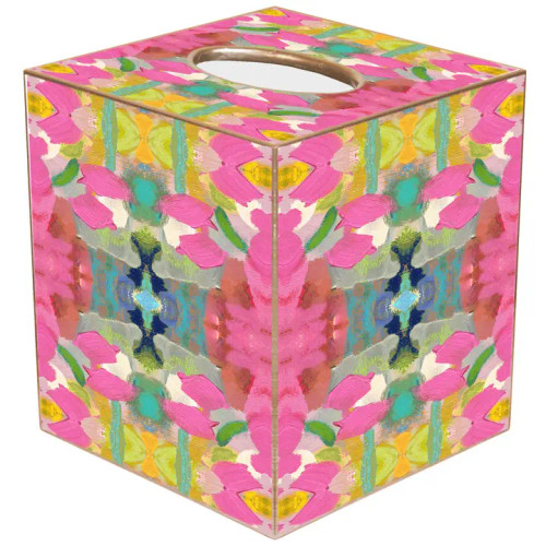 Marye Pink Paradise Tissue Box By Laura Park - Paper Mache Marye Pink Paradise Tissue Box By Laura Park - Paper Mache