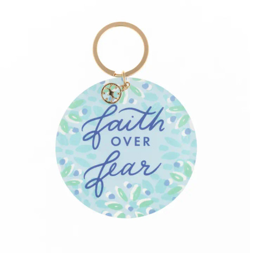 Mary Square Acrylic Keychain Faith Over Fear