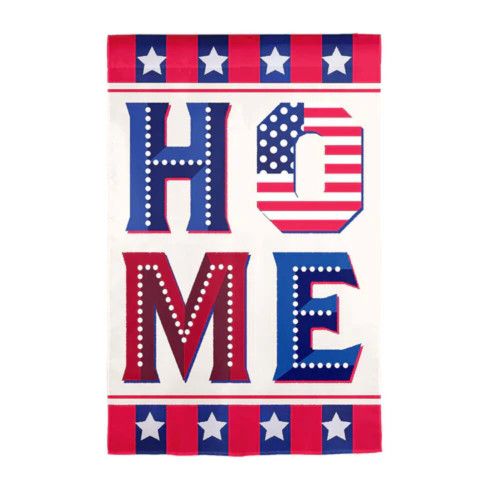 Evergreen Patriotic Home Suede Garden Flag Evergreen Patriotic Home Suede Garden Flag