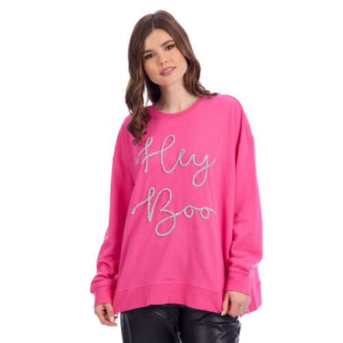 Mud Pie Halloween Sparkle Sweatshirt - Pink