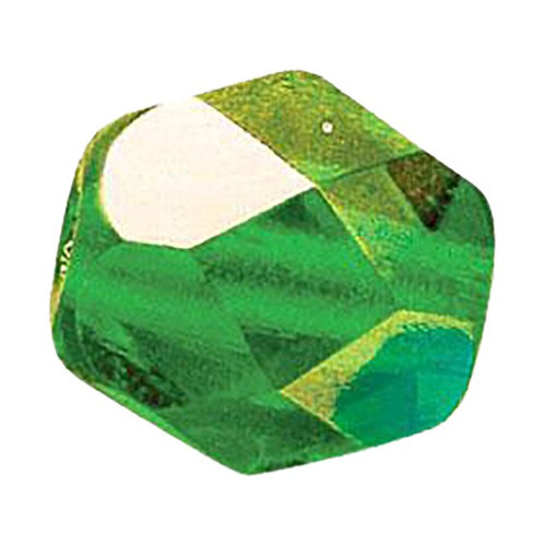 Top Brass 8mm Green Glass Beads