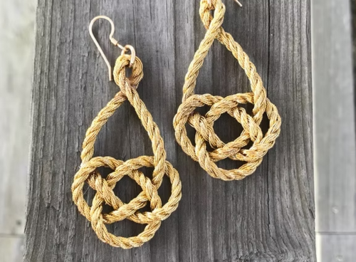 The Heart Knot Double Coin Earrings