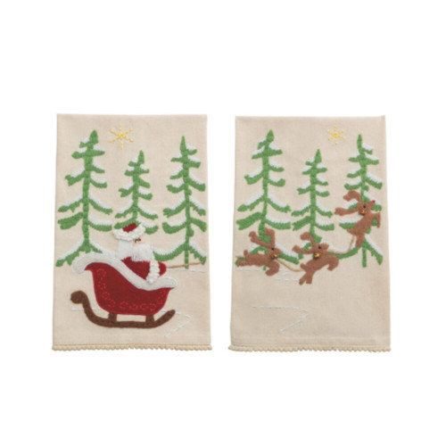 Mud Pie Santa Sleigh Towel Set Mud Pie Santa Sleigh Towel Set