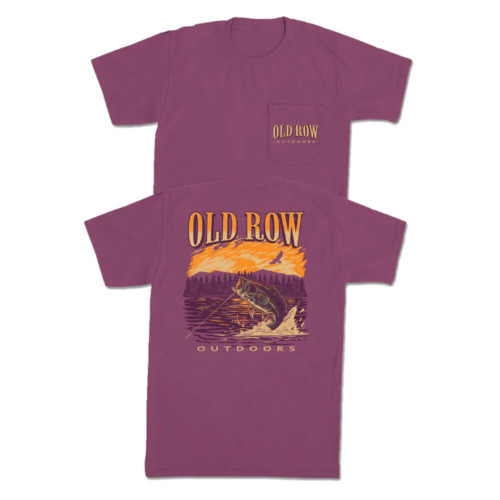 Old Row Outdoors Bass Jump Tee - Berry