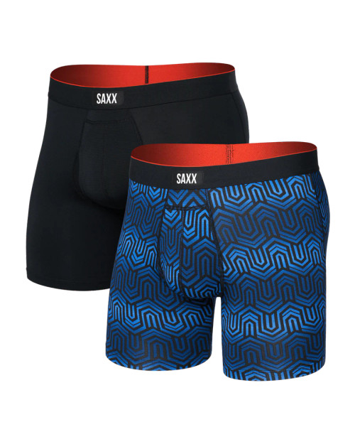 Saxx Multi-Sport Mesh Performance Boxer Brief 6" - 2 Pack - Chain of Command/Black Saxx Multi-Sport Mesh Performance Boxer Brief 6" - 2 Pack - Chain of Command/Black