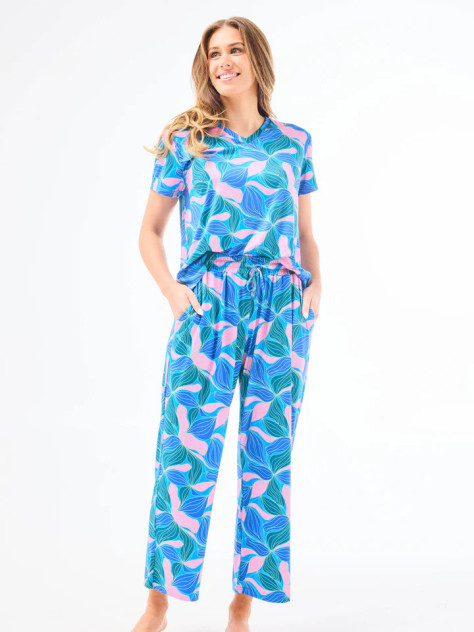Mary Square Women's Alli Pants Set - Glow Over Blue Mary Square Women's Alli Pants Set - Glow Over Blue