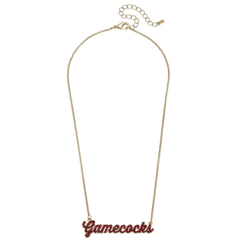 Canvas South Carolina Gamecocks Pave Autograph Enamel Necklace Canvas South Carolina Gamecocks Pave Autograph Enamel Necklace