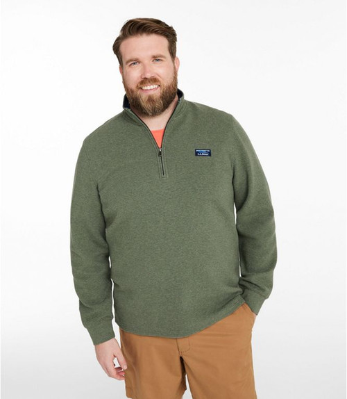 L.L. Bean Men's Lakewashed Double-Knit Quarter-Zip Pullover - Thyme Heather L.L. Bean Men's Lakewashed Double-Knit Quarter-Zip Pullover - Thyme Heather