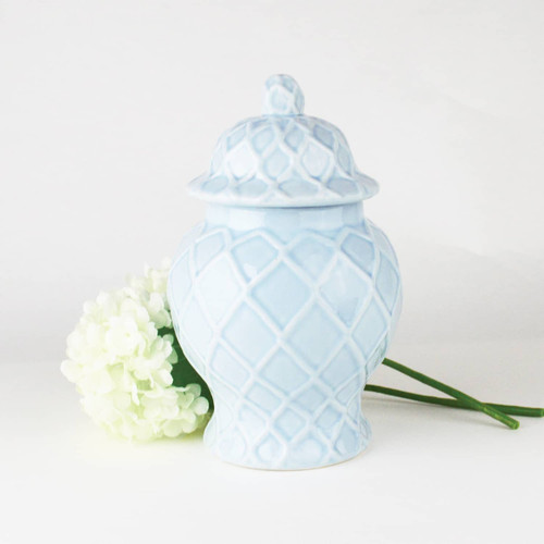 8 Oak Lane Blue Small Textured Ginger Jar 8 Oak Lane Blue Small Textured Ginger Jar