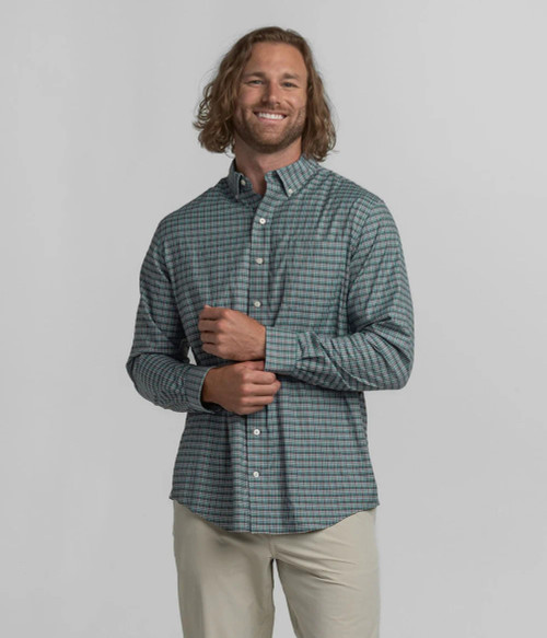 Southern Shirt Men's Bennett Plaid Long Sleeve - Bayou Teal Southern Shirt Men's Bennett Plaid Long Sleeve - Bayou Teal