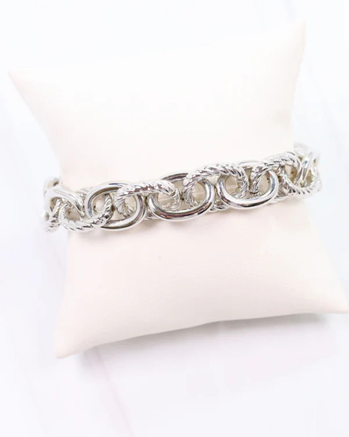Caroline Hill Morella Link Stretch Bracelet Silver Caroline Hill Morella Link Stretch Bracelet Silver