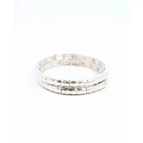 Caroline Hill Latifah Bracelet Set Silver