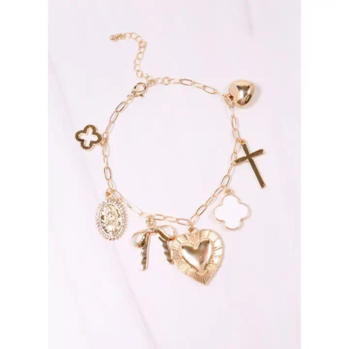 Caroline Hill Kennie Charm Bracelet Gold Caroline Hill Kennie Charm Bracelet Gold