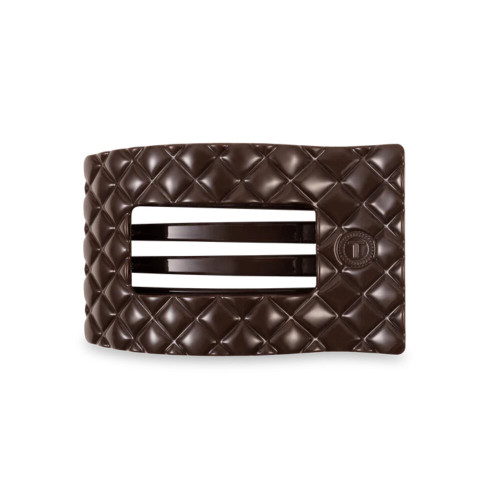 Teleties Truly Taupe Quilted Medium Flat Rectangle Hair Clip Teleties Truly Taupe Quilted Medium Flat Rectangle Hair Clip