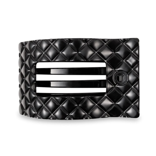Teleties Jet Black Quilted Large Flat Rectangle Hair Clip Teleties Jet Black Quilted Large Flat Rectangle Hair Clip