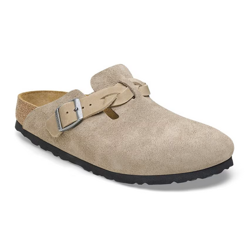 Birkenstock Boston Braid Clog – Suede Taupe