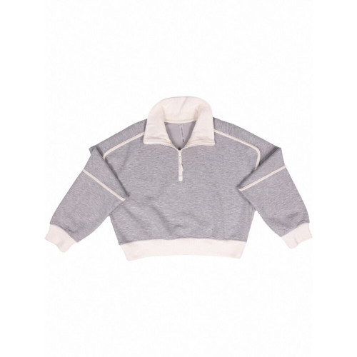 Simply Southern Women's 14 Zip Contrast - Grey Simply Southern Women's 14 Zip Contrast - Grey