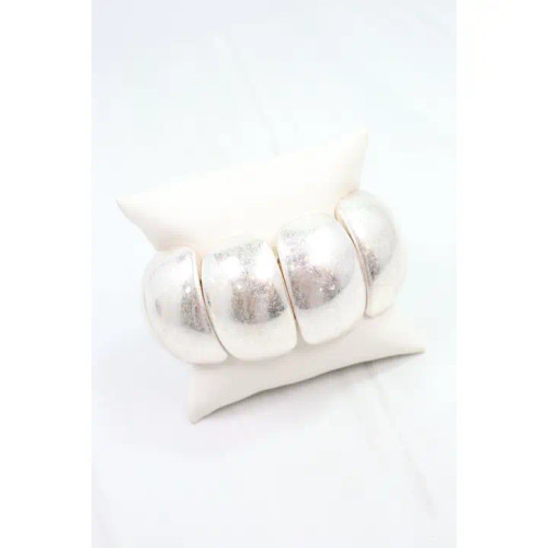 Caroline Hill Davidson Dome Stretch Bracelet Worn Silver Caroline Hill Davidson Dome Stretch Bracelet Worn Silver