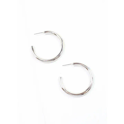 Caroline Hill Nataliuh Hoop Earring Shiny Silver Caroline Hill Nataliuh Hoop Earring Shiny Silver