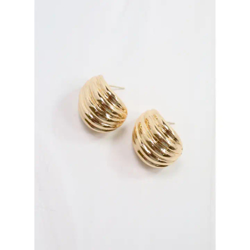 Caroline Hill Michel Textured Earring Gold Caroline Hill Michel Textured Earring Gold