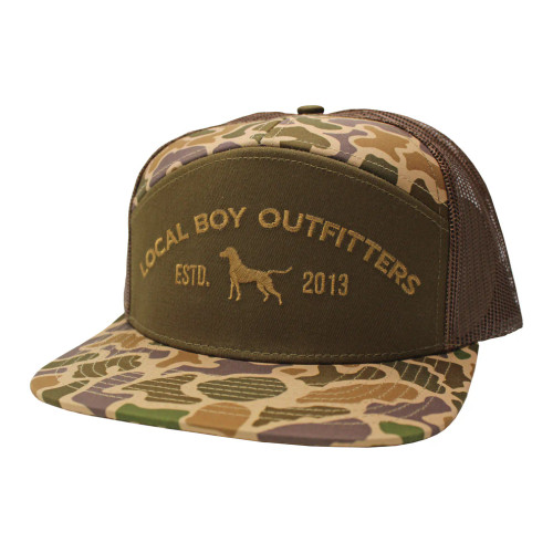 Local Boy Steady Gaze 7 Panel Hat - Old School Camo/Brown Local Boy Steady Gaze 7 Panel Hat - Old School Camo/Brown