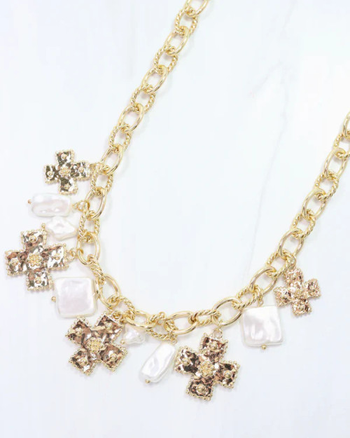Caroline Hill Pearson Cross Charm Necklace Gold Caroline Hill Pearson Cross Charm Necklace Gold