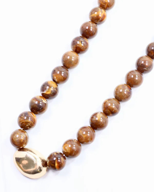Caroline Hill Brooklyn Bold Stone Necklace Brown Caroline Hill Brooklyn Bold Stone Necklace Brown