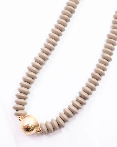 Caroline Hill Dayle Disc and Ball Necklace Brown Caroline Hill Dayle Disc and Ball Necklace Brown